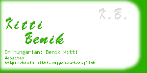 kitti benik business card
